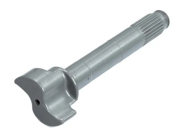 Brake camshaft on a white background: splined shaft and cam head